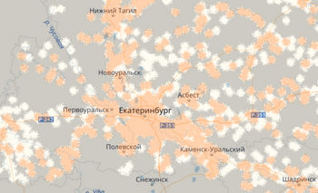 Карта зоны покрытия мотив в свердловской области